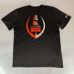 Cleveland Browns NFL Brown Nike Dri Fit Short Sleeve Athletic Shirt Mens Large